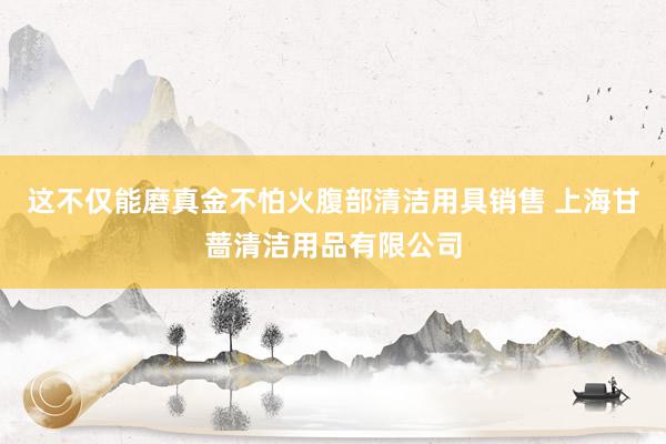 这不仅能磨真金不怕火腹部清洁用具销售 上海甘蔷清洁用品有限公司