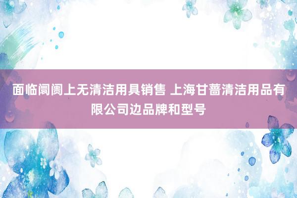 面临阛阓上无清洁用具销售 上海甘蔷清洁用品有限公司边品牌和型号