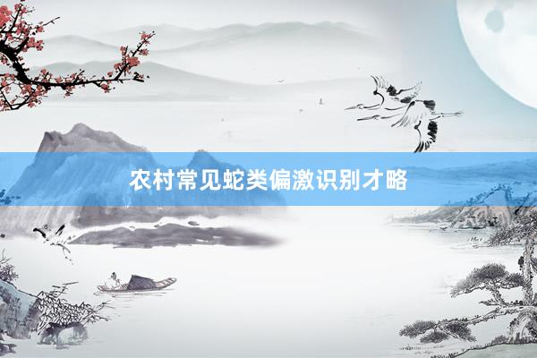 农村常见蛇类偏激识别才略